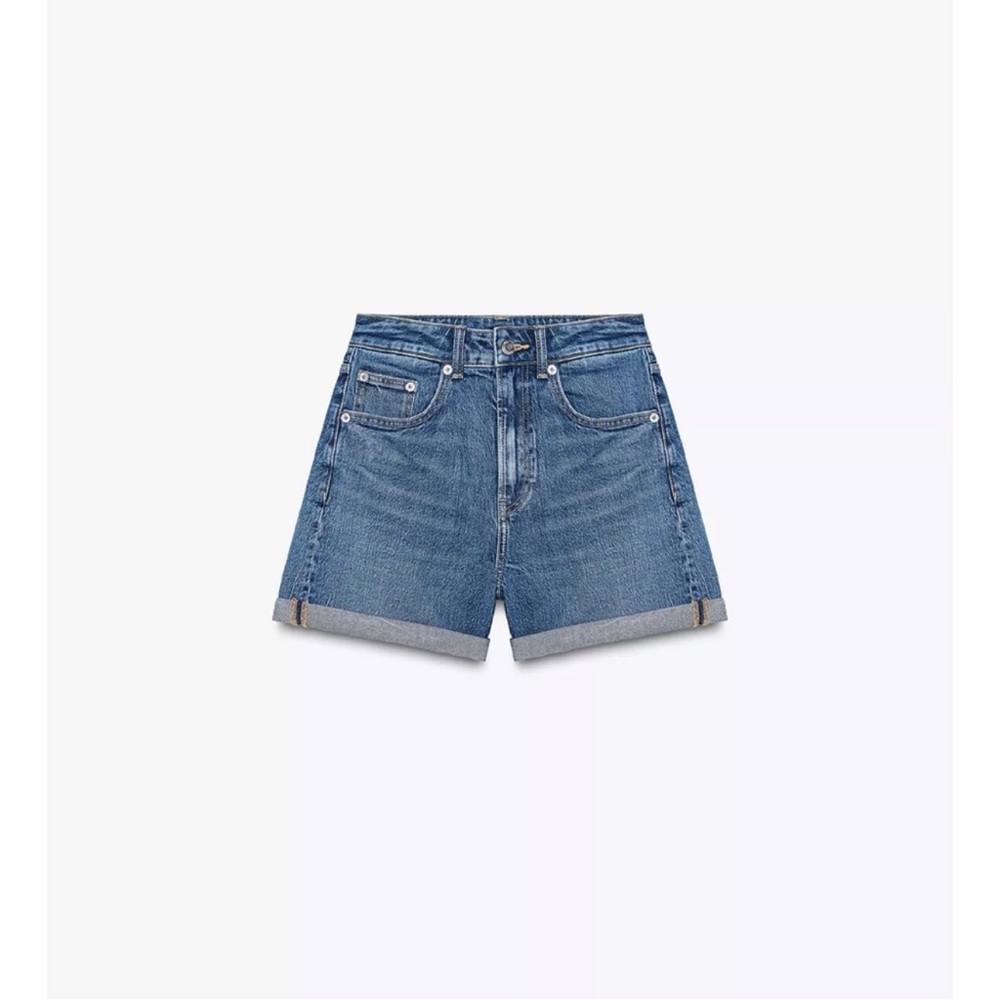 ZARA HIGH WAISTED MOM FIT SHORTS